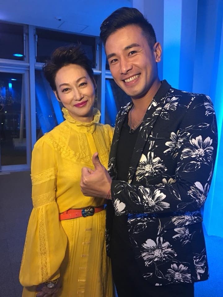 傅子純（右）和金馬影后惠英紅合演電影《血觀音》，讓他演技大突破。（翻攝自傅子純臉書）