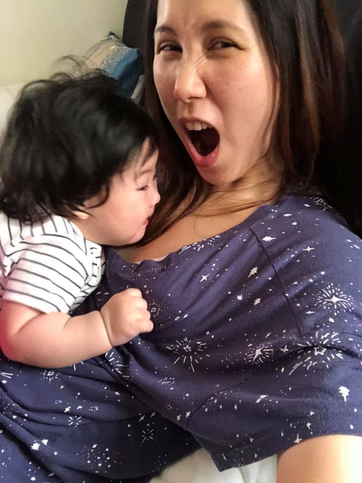 余苑綺抗癌重生，生下女兒「樂樂」。（翻攝自臉書）