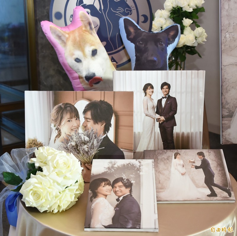 尤秋興婚宴上的小物非常溫馨可愛。（記者胡舜翔攝）