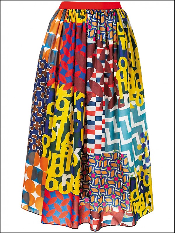 Kolor幾何多彩圖案印花休閒長裙，17,880元。（by onefifteen）