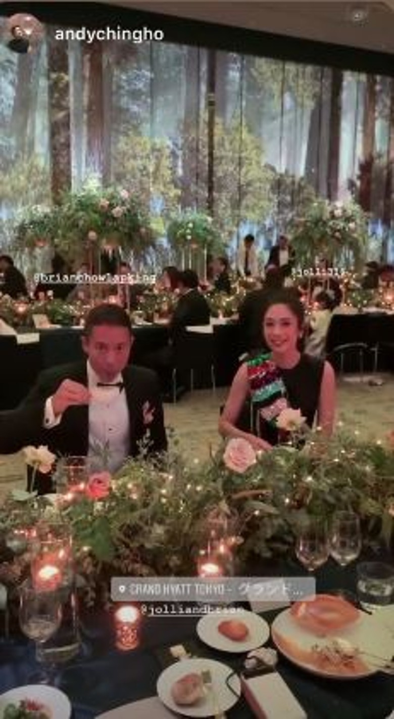 周立璟（左）與盧恬兒（右）在日本補辦婚宴。（翻攝自Instagram）