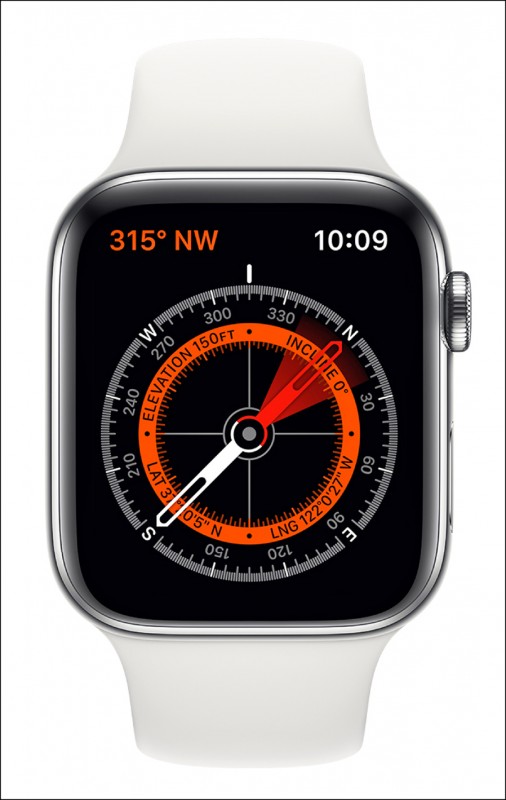 Apple Watch Series 5，針對喜愛戶外者，加入指南針功能。
