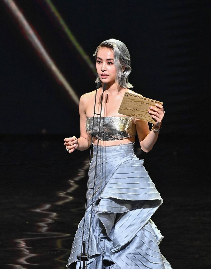 蔡依林昨晚出席金曲獎，壓軸頒發最佳國語專輯與年度專輯。（台視提供）