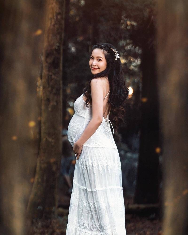 廖曉喬1月底產前2天，曾分享孕婦寫真。（翻攝Instagram）