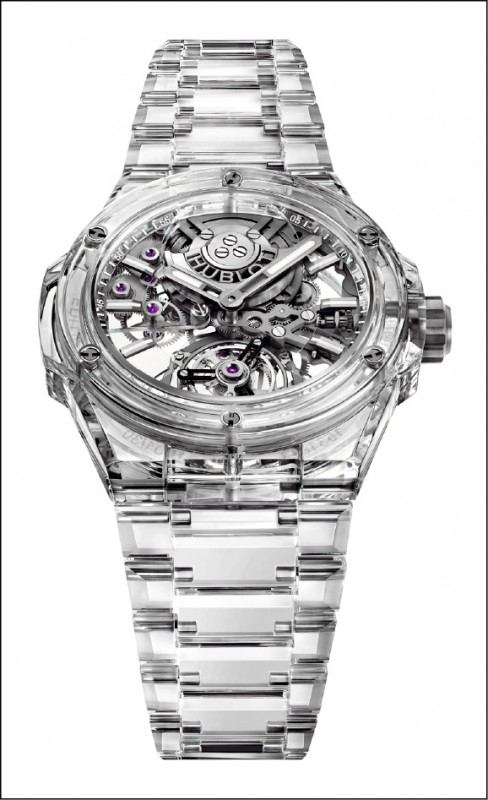 Hublot Big Bang Integral藍寶石陀飛輪鍊帶腕錶，13,080,000元。