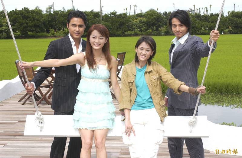 王少偉、陳喬恩、趙小僑、明道2005年為戲到宜蘭宣傳。（報社資料照）