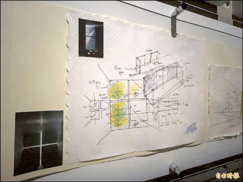 光之教堂手稿。（記者凃盈如攝）
