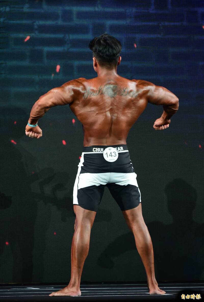 李沛旭三、四年前開始把健身當成第二專長，表示今天的賽果有達成自己的目標。（記者胡舜翔攝）