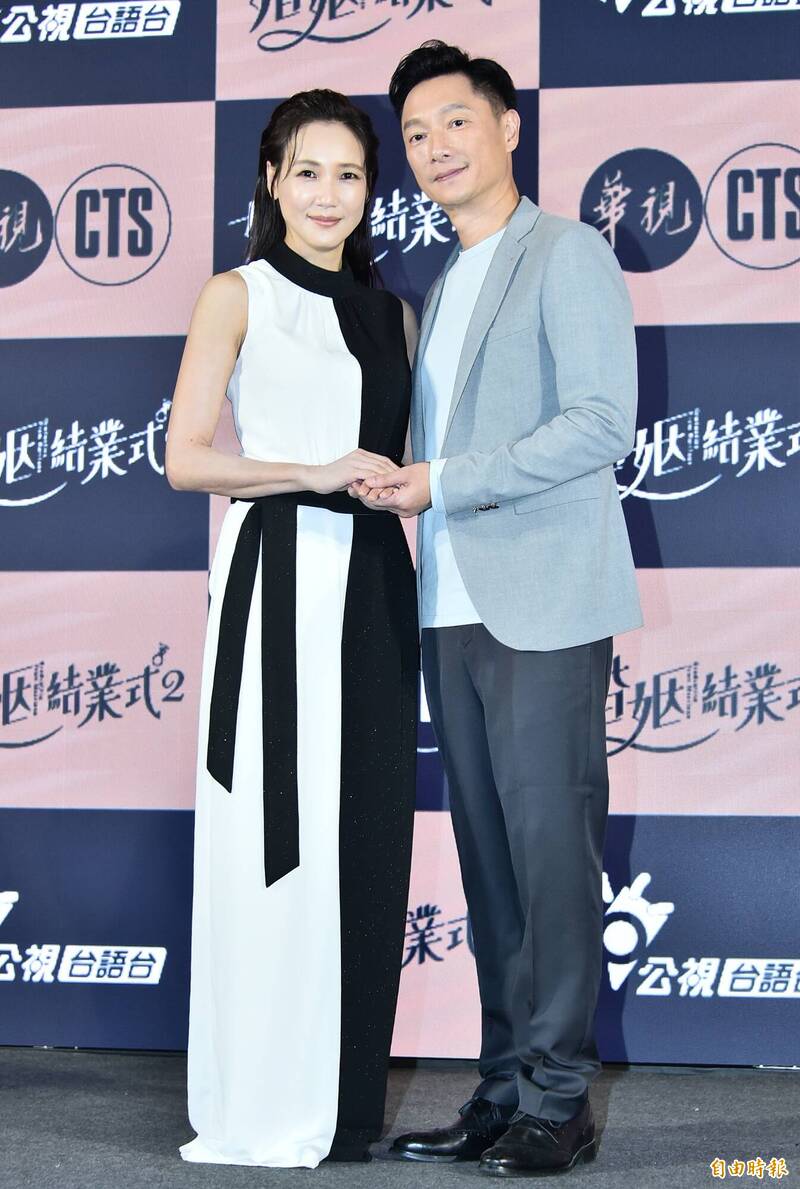 被問到和張本渝最終有沒有在一起？謝祖武（右）表示新一季會給觀眾一個答案。（記者陳奕全攝）