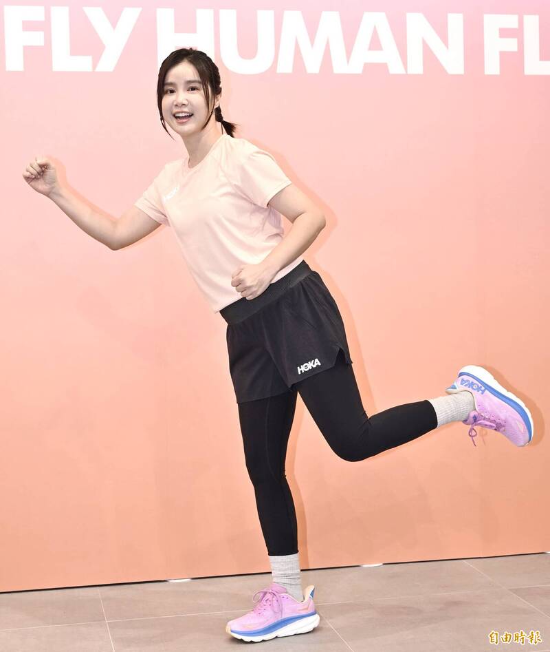 李佳穎擔任品牌跑步大使出席2023春夏新品發表會；李佳穎。（記者陳奕全攝）