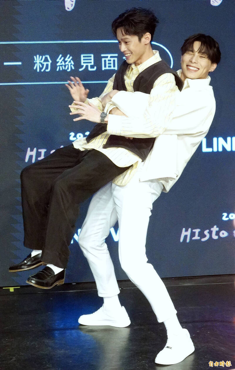 「2023 HIStory Party」粉絲見面會 　左起黃雋智、宋偉恩（記者潘少棠攝）