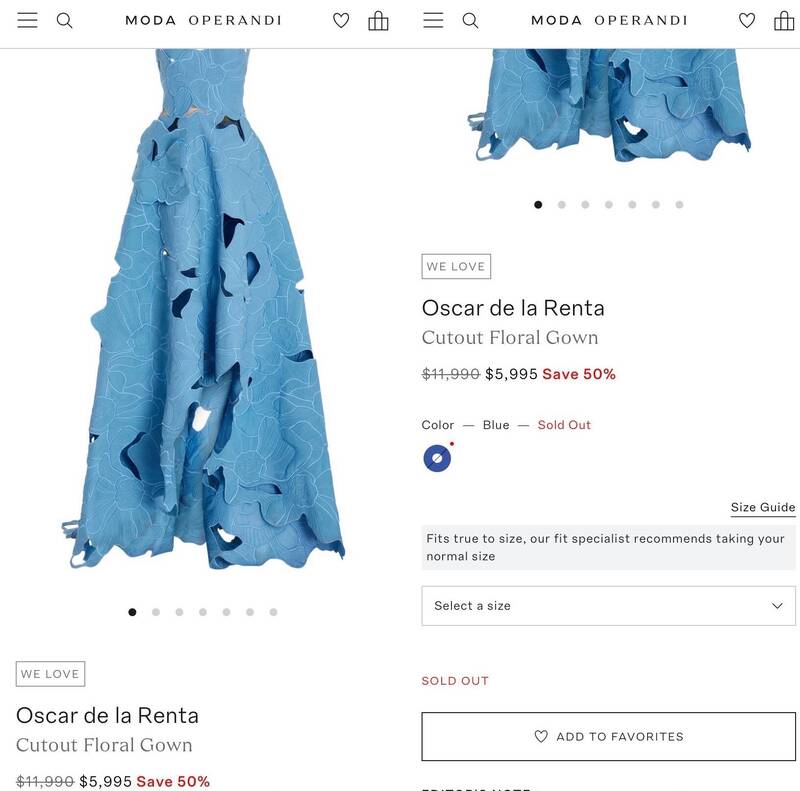 網友神出泰勒絲的禮服，要價約新台幣18萬，仍銷售一空。（翻攝自網路）