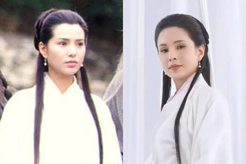 李若彤1995年版本小龍女（左）、2023年版本。（本報合成圖，翻攝自微博）