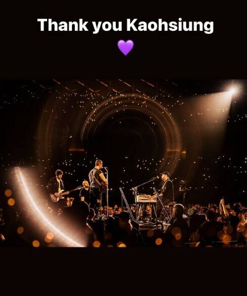 Coldplay一連在高雄開唱2天，總共吸引10萬人到場朝聖。（翻攝自IG）