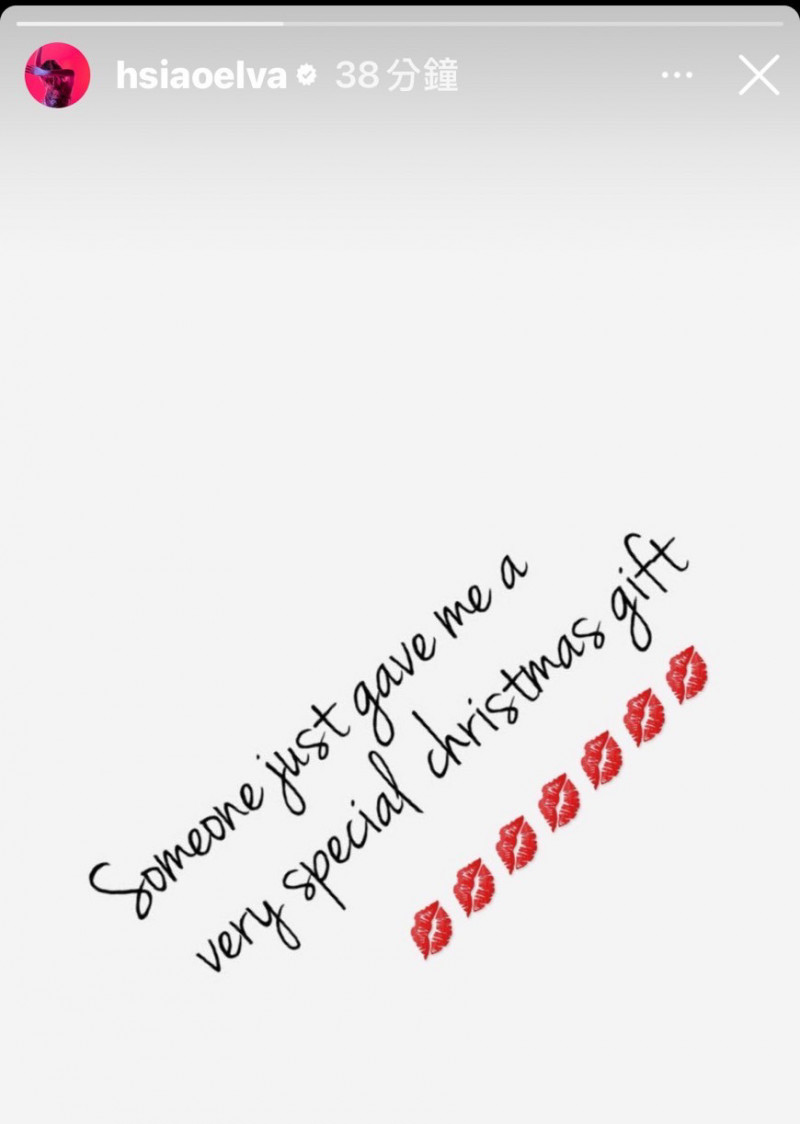 蕭亞軒收到耶誕禮物，看來心情很好。（翻攝IG）