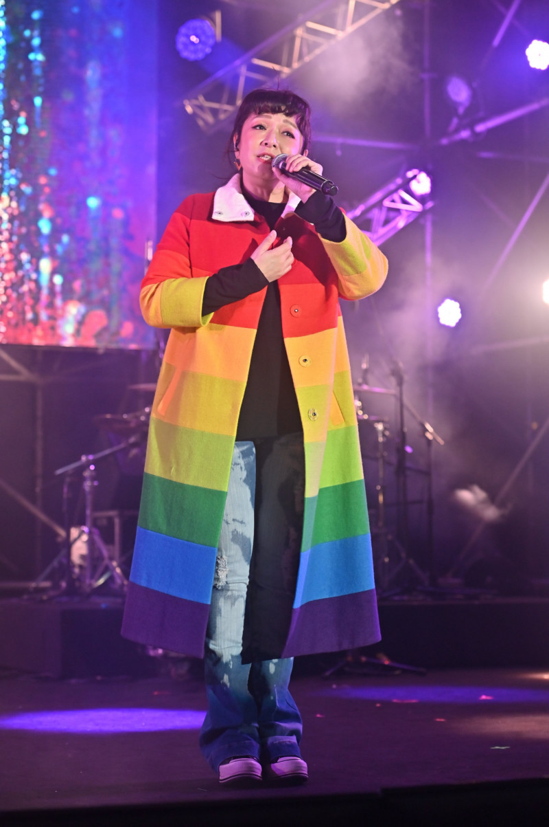 趙詠華在淡水參加跨年演出。（寬寬整合行銷提供）