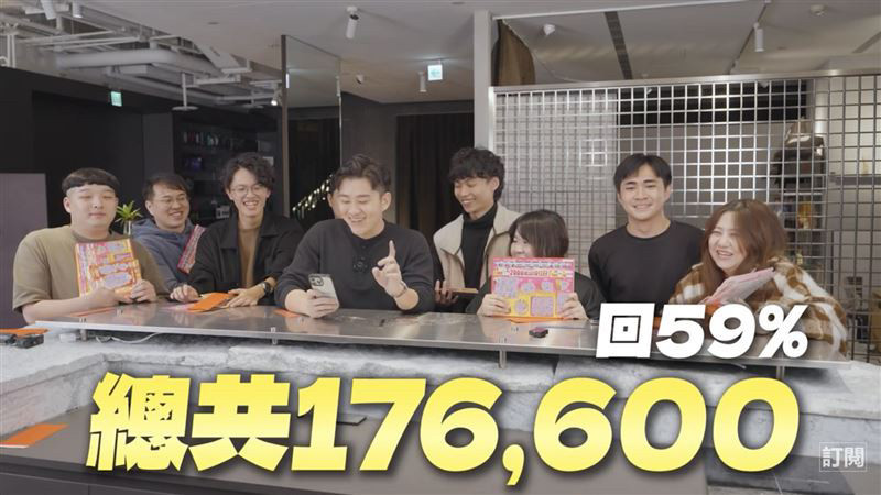 Joeman花30萬買刮刮樂，獎金回收率達59%。（翻攝自YouTube）