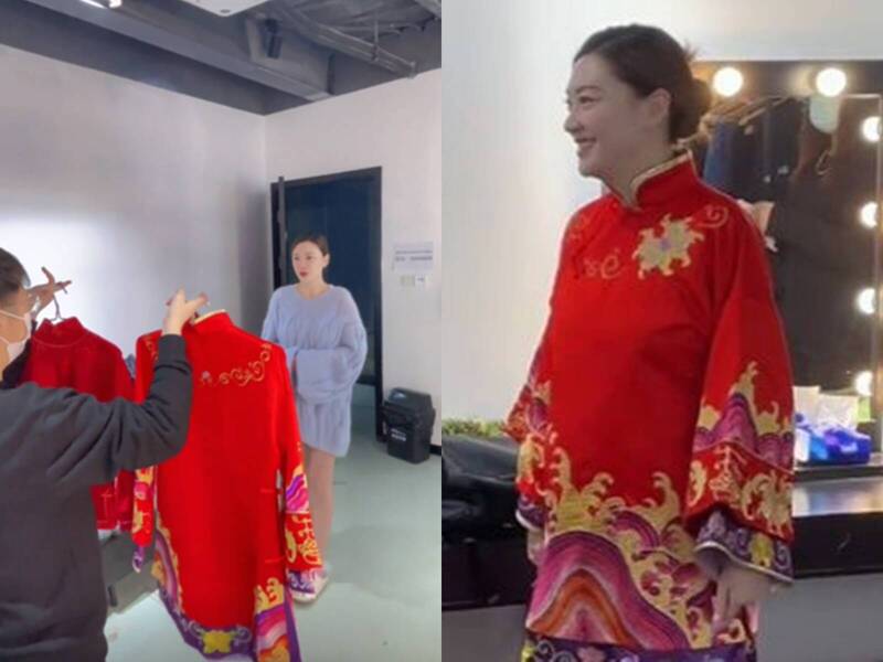 應采兒肚皮動靜掀起討論。（翻攝自微博）