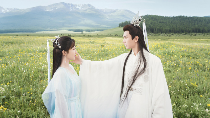 楊紫（左）、成毅在《沉香如屑》譜虐心愛情。（緯來提供）