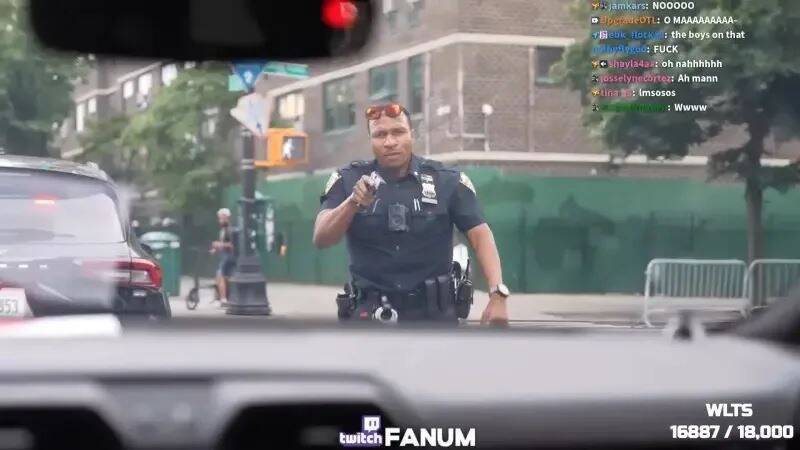 紐約警察要求車內乘客下車。（翻攝自YouTube）