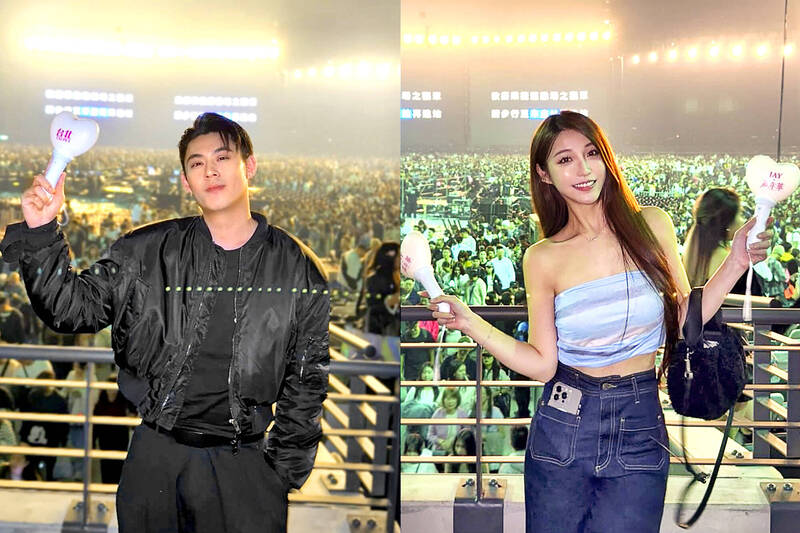 陳奕（左圖）升格製作人拍影集《男公館》，因與成衣千金紀曦晨（右圖）足跡不斷重疊，昨被傳交往多時。（翻攝自臉書）