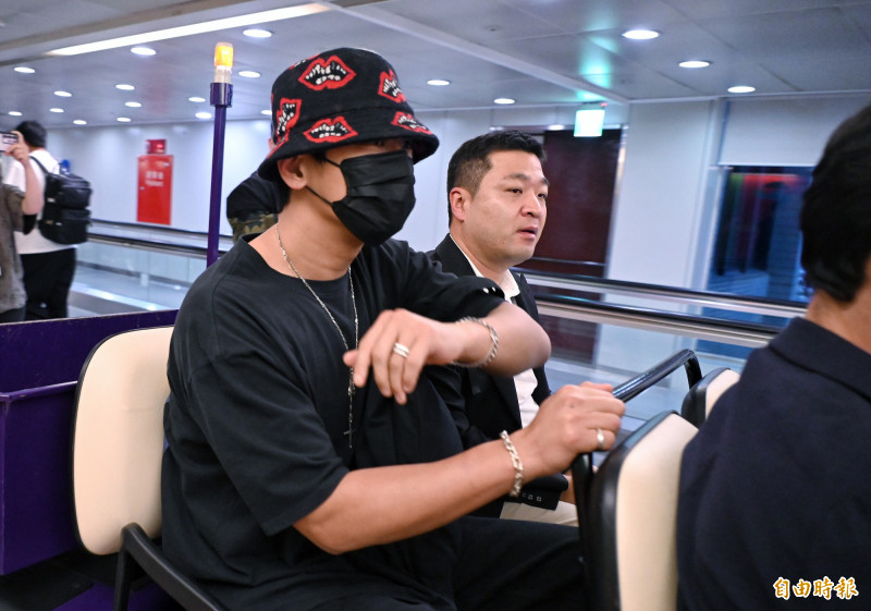 百想藝術大賞戲王朱智勛抵台。（記者劉信德攝）