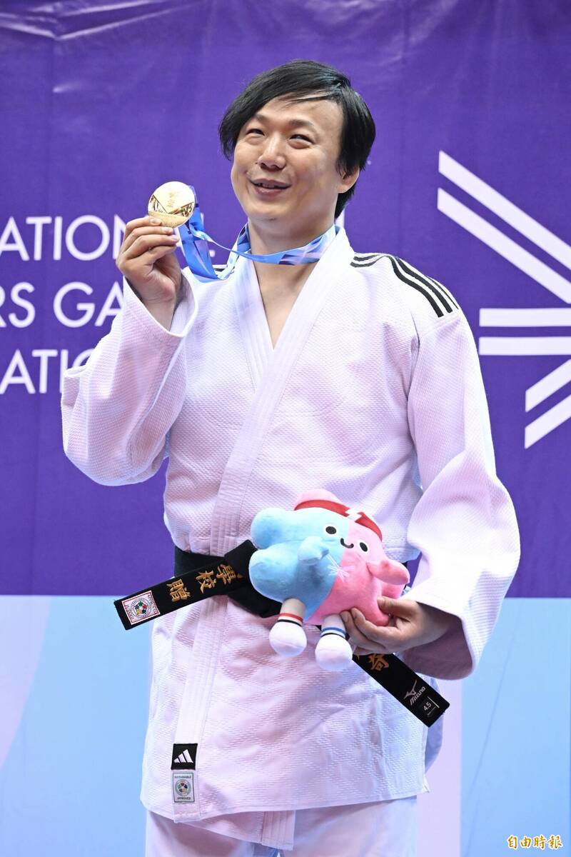 蕭煌奇在世壯運帕拉柔道項目拿下金牌。（記者陳逸寬攝）