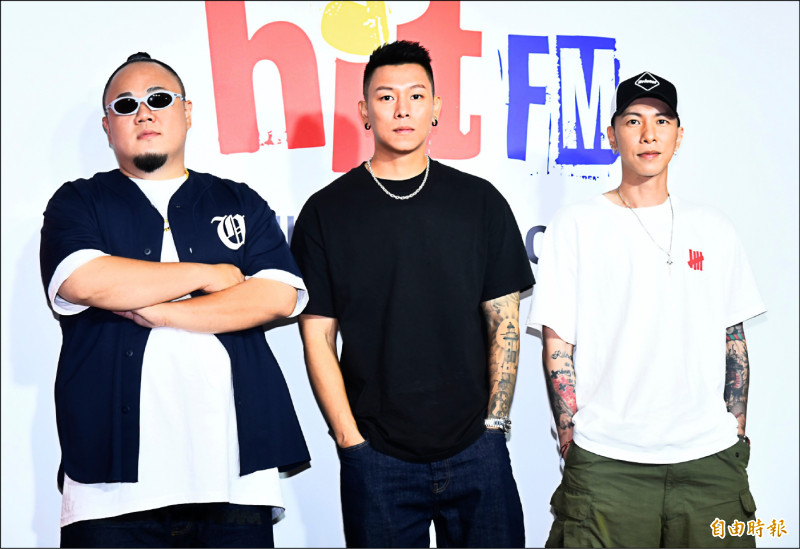頑童MJ116的大淵（左起）、瘦子、小春出席電台活動。（記者陳奕全攝）