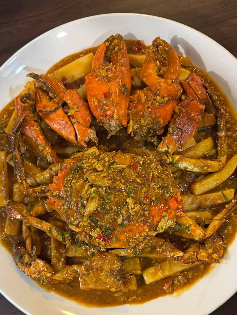 田蕊妮指定結婚20週年想吃的蟹粉年糕。（翻攝自臉書）