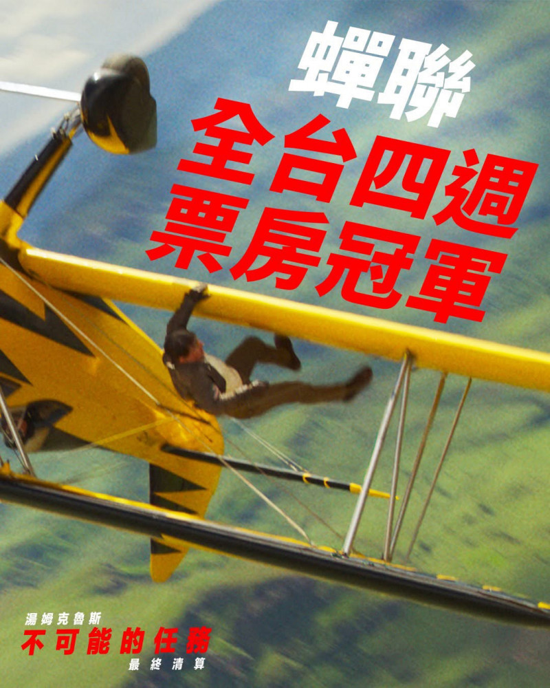 阿湯哥太強了！《不可能8》連霸全台4週票房冠軍猛破3.6億- 自由娛樂