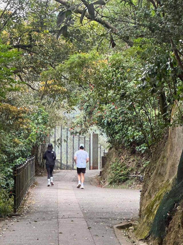 網友偶遇梁朝偉與劉嘉玲跑步。(翻攝小紅書)