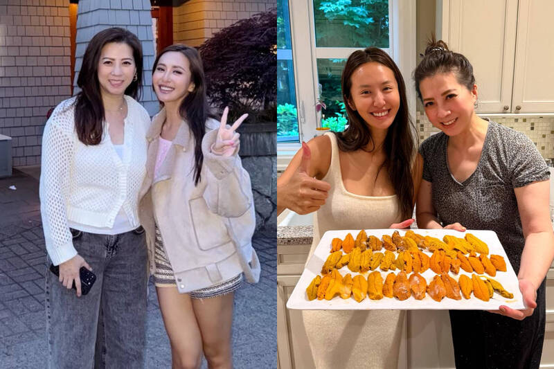 郭靜純驚喜合體薔薔，還帶她下海抓海膽。（翻攝自臉書）