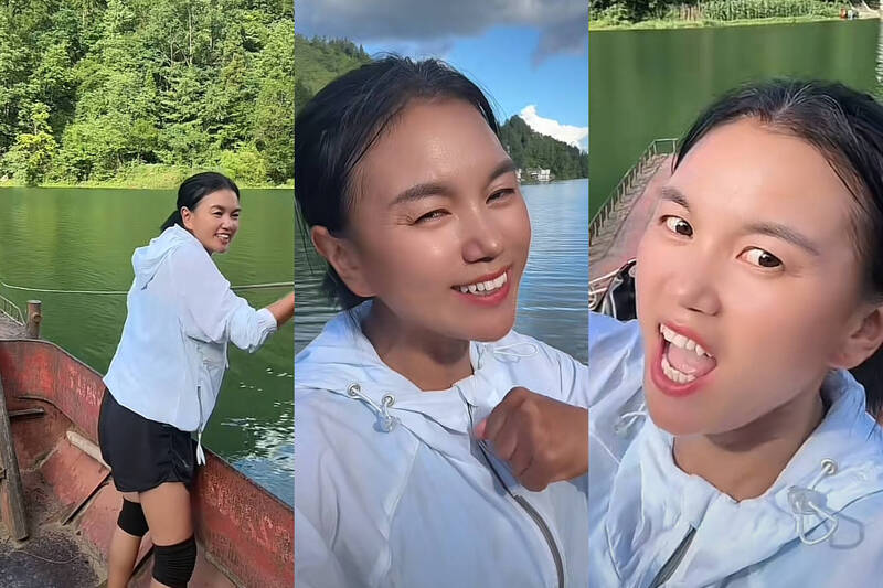 小微褪去美肌濾鏡後，遭中網批評像老了20歲。（翻攝自抖音）