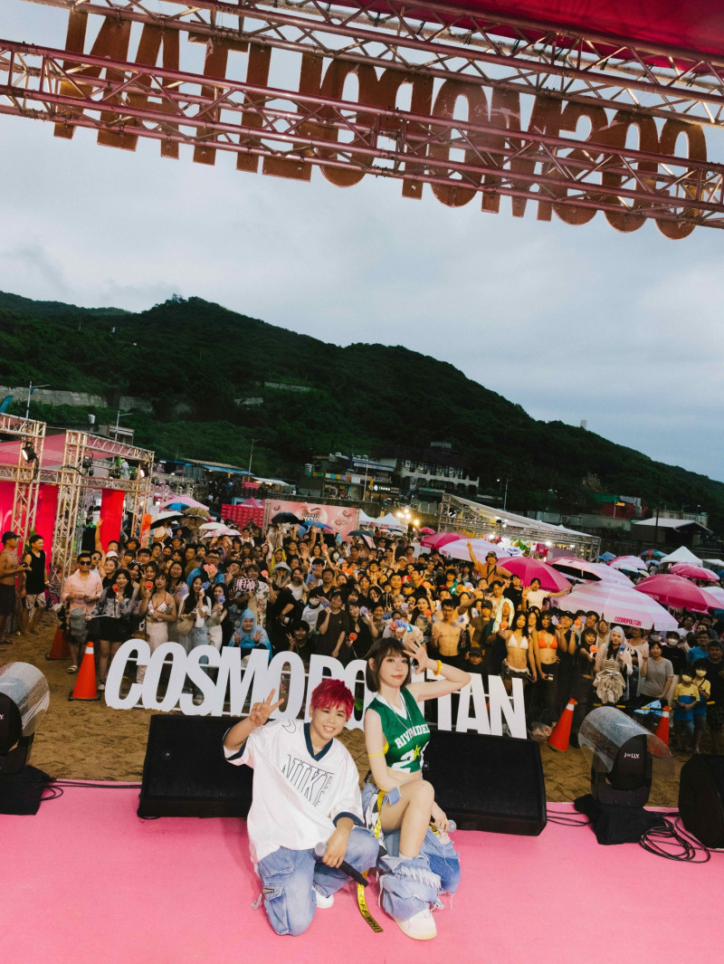 NANA、林明禎現身戶外派對。（開心果娛樂提供）