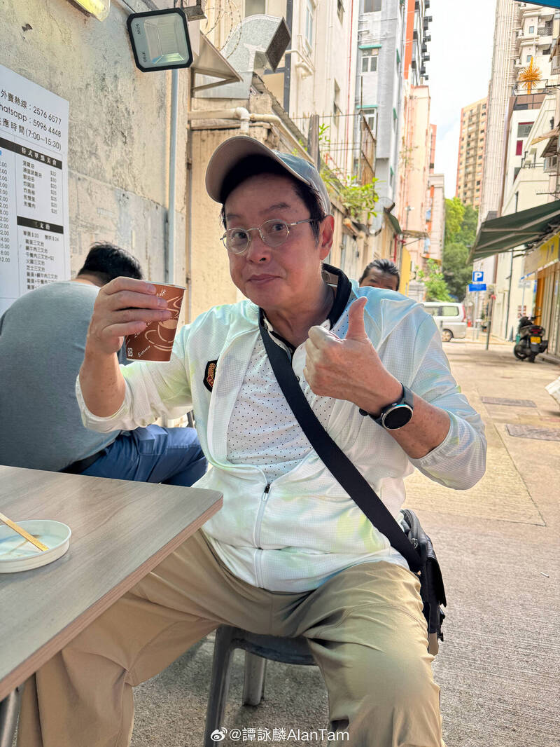 譚詠麟常在個人社群曬出享用美食照片，這張是他拍於本月14日。（翻攝自微博）