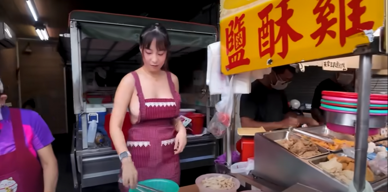 （影）只穿圍裙炸鹹酥雞！雲林「超兇」正妹店員身分曝光