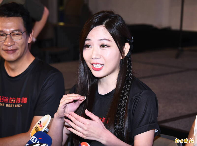 蔡尚樺出席記者會被問感情事。（記者陳奕全攝）