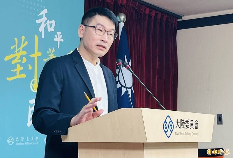 陸委會發言人梁文傑。（記者陳鈺馥攝）
