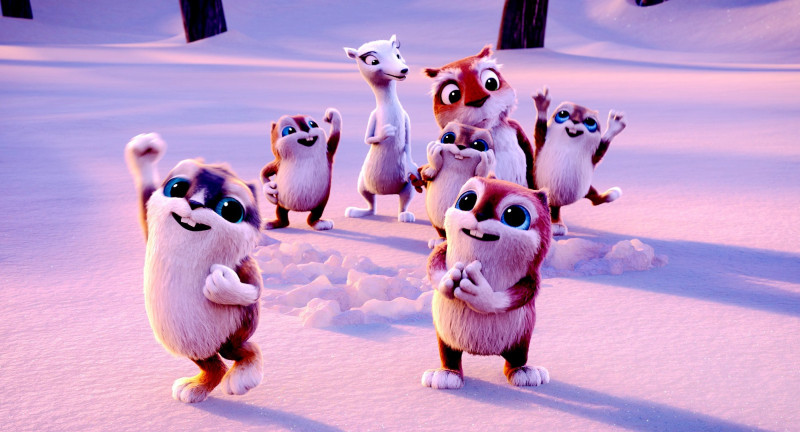 《馴鹿大冒險：超越北極光》的「旅鼠家族」萌翻，躍為小朋友們的最愛。（海鵬提供）