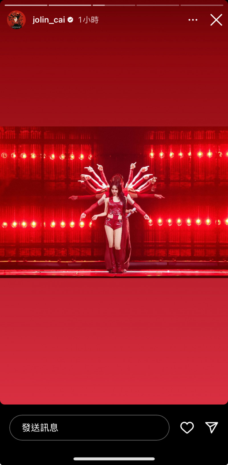 蔡依林分享昨晚美照。（翻攝自IG）