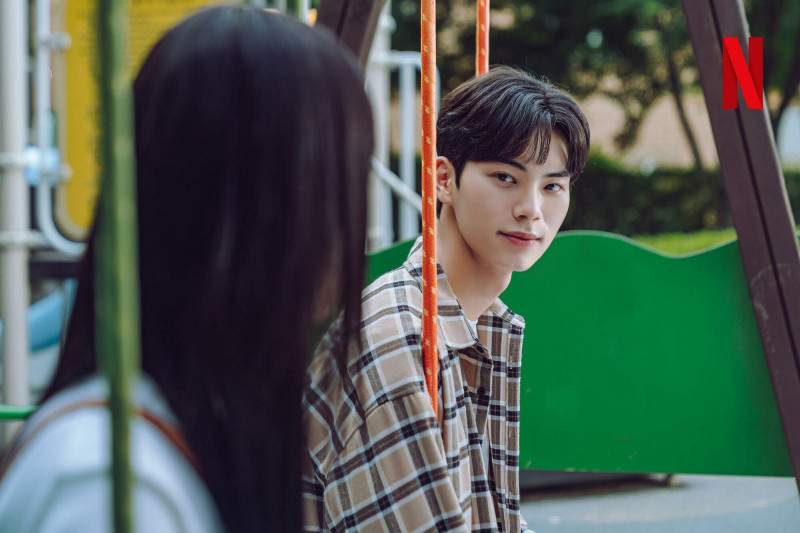 李彩玟在《名校的階梯》飾演神秘轉學生。（翻攝自tvN IG）