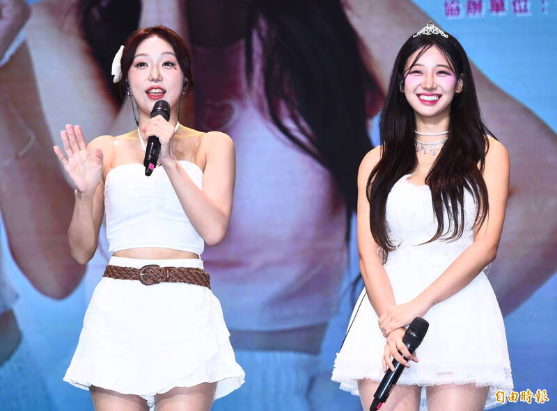 李珠熙（左）、禹洙漢今（6）日在三創舉辦粉絲見面會。（記者陳奕全攝）