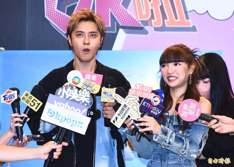 中天電視「綜藝ok啦 」開播記者會；羅志祥 何美。（記者陳奕全攝）