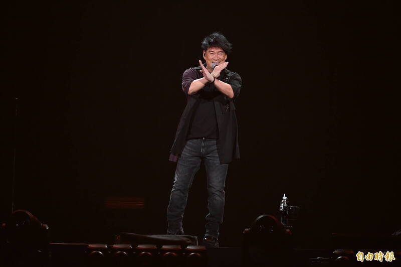 周華健今（20日）晚第六度站上台北小巨蛋舉辦「周華健少年的奇幻之旅3.0巡迴演唱會」。（記者胡舜翔攝）