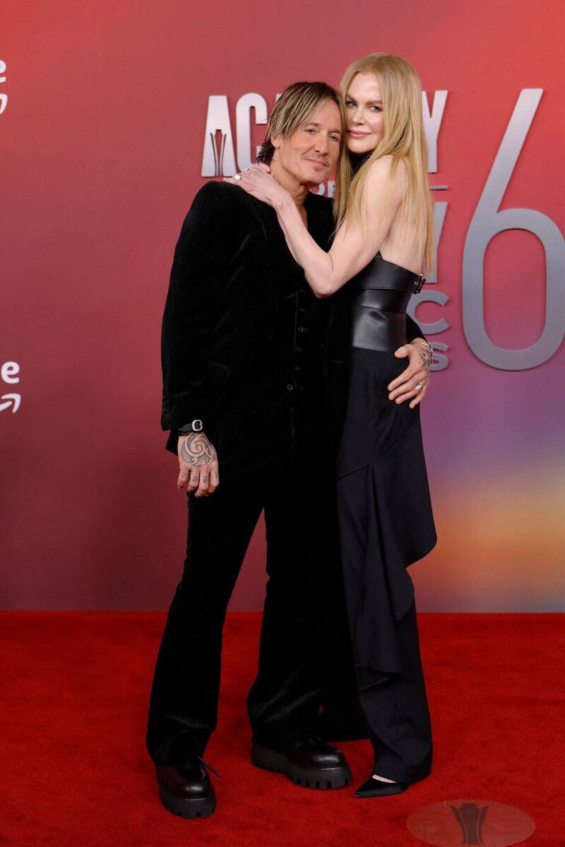 基斯厄本（左）與妮可基嫚結婚19年，育有2名女兒。（法新社）