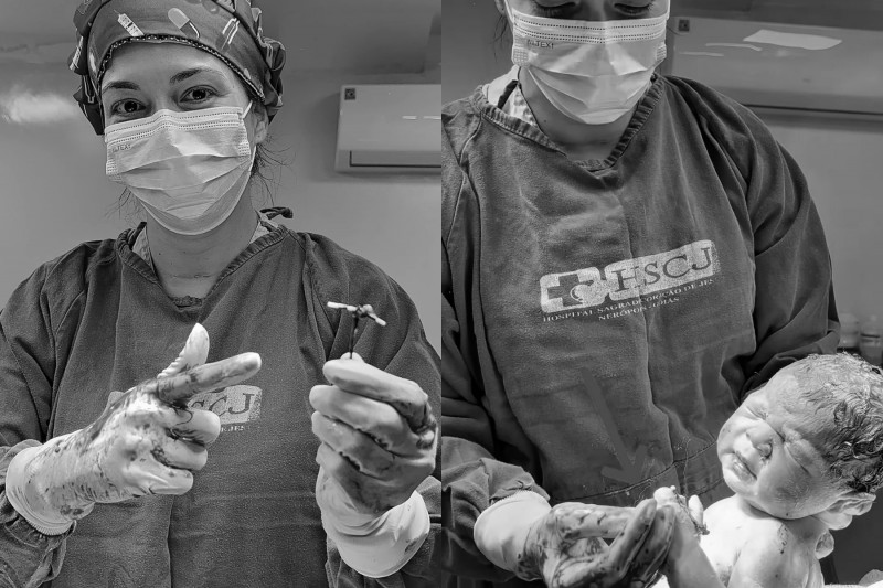 娜塔莉亞將男嬰及其母親的避孕器po上網，圖片經過顏色處理。（翻攝自IG）