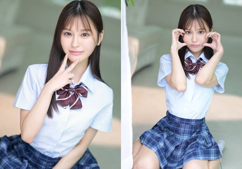 穿上學生制服的白石奈美散發著十足青春氣息。（組合照，翻攝自X）