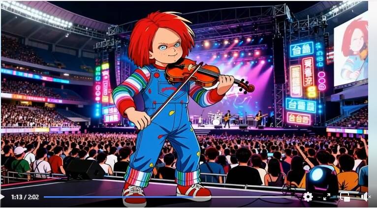 王世堅化身恰吉拉著小提琴。（翻攝自臉書）