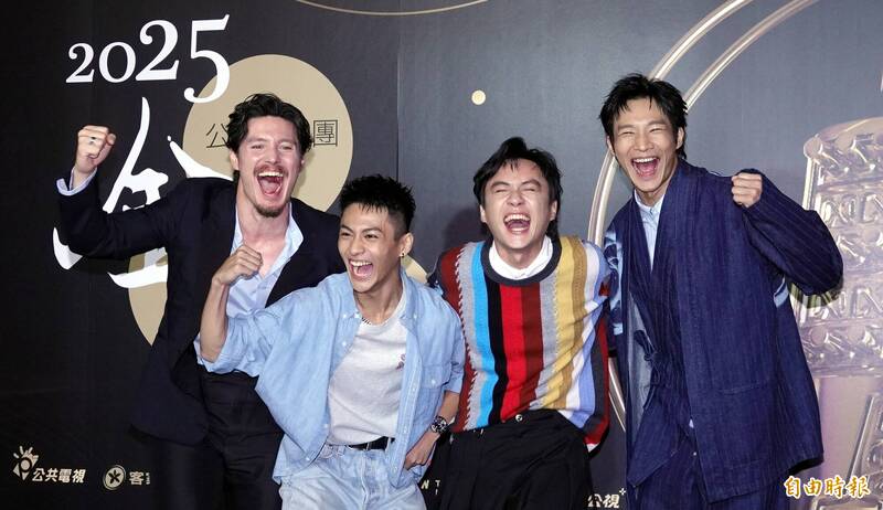 公廣集團金鐘60入圍茶會 左起周厚安 朱宥丞 吳翰林 黃冠智（記者潘少棠攝）