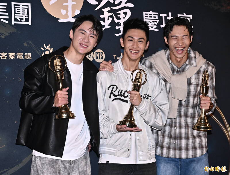 吳翰林（左起）、朱宥丞、黃冠智出席慶功宴。（記者陳奕全攝）